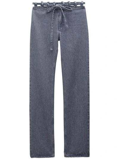 Shop Filippa K Lace Waist Jeans Clothing In 0055 Mid Grey W