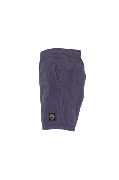 Shop Stone Island Shorts In Lavender