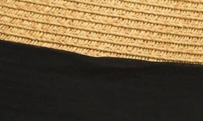Nine West Ribbon Floppy Hat In Heather Tan