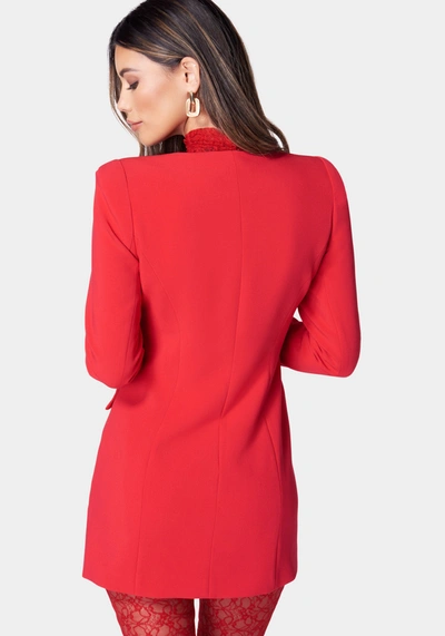 Bebe Open Neck Tailored Blazer In Salsa