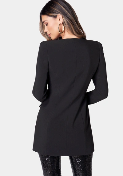 Bebe Open Neck Tailored Blazer In Black