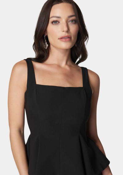 Bebe Thin Strap Peplum Top In Black