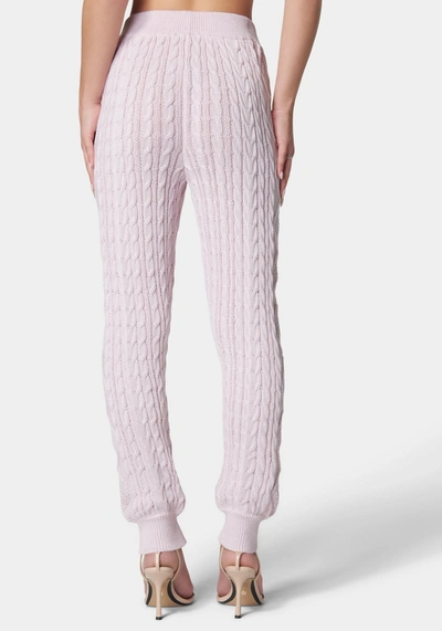 Bebe Cable Knit Jogger In Lavender Fog