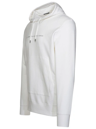 Shop C.p. Company 'stretch Fleece' White Cotton Sweatshirt