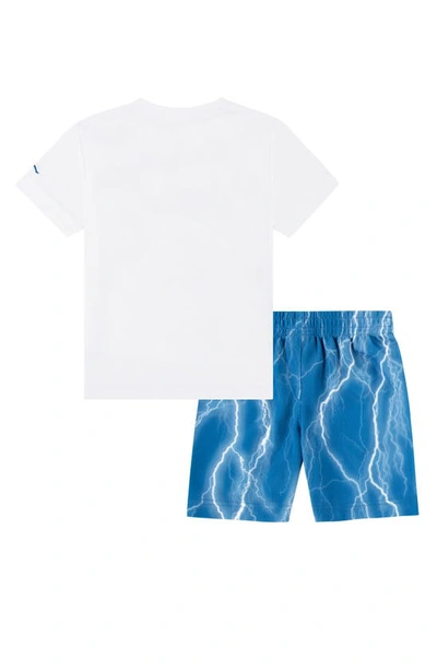 Shop Jordan Kids' Sport Graphic T-shirt & Sweat Shorts Set In Industrial Blue