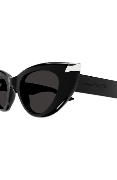 Shop Alexander Mcqueen 50mm Cat Eye Sunglasses In Black