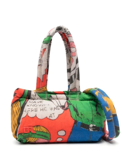 Shop Erl Unisex Comic Mini Puffer Bag Woven Bags In 1  Comic Book