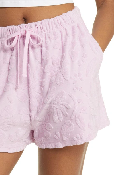 Billabong Loosen Up Jacquard Terry Cloth Shorts In Lilac Smoke
