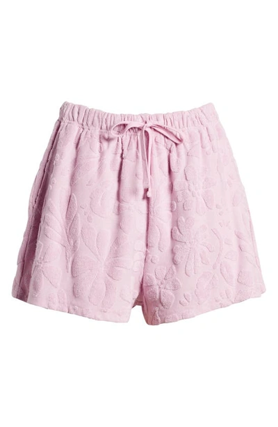 Billabong Loosen Up Jacquard Terry Cloth Shorts In Lilac Smoke