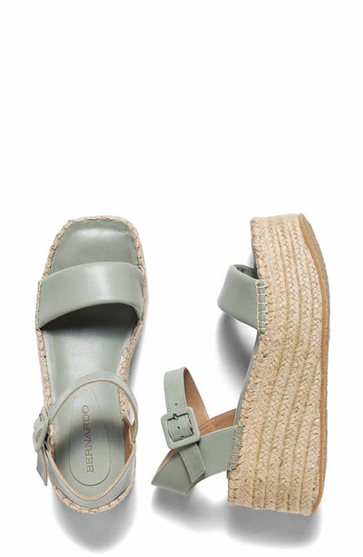 Shop Bernardo Footwear Mallorca Espadrille Platform Sandal In Sage