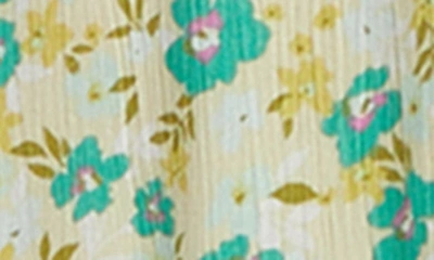 Shop Billabong Floral Flutter Sleeve Midi Dress In Limelight