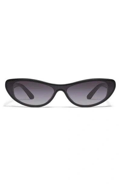 Shop Quay X Guizio Slate 37mm Gradient Cat Eye Sunglasses In Black/ Smoke