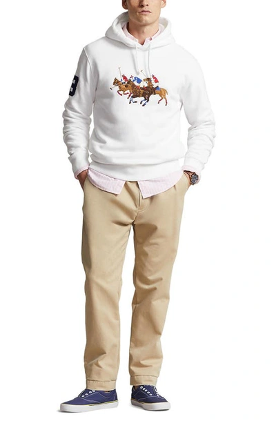 Shop Polo Ralph Lauren Embroidered Polo Ponies Graphic Hoodie In White