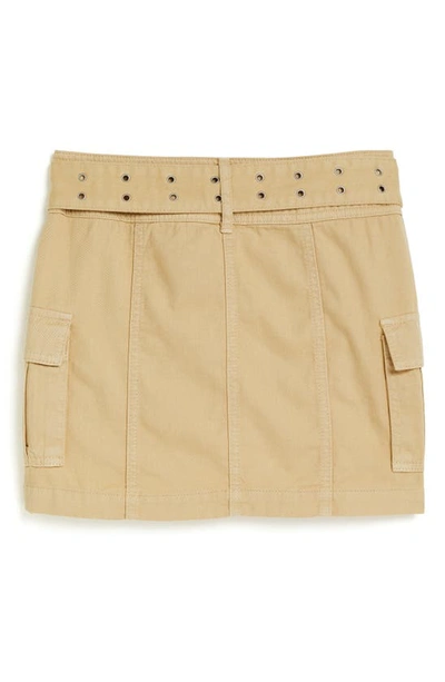 Shop Tractr Belted Cotton Cargo Skirt In Safari