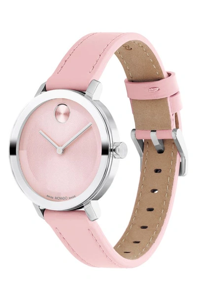 Shop Movado Bold Evolution 2.0 Leather Strap Watch, 34mm In Pink