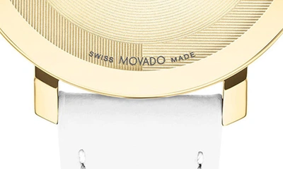 Shop Movado Bold Evolution 2.0 Leather Strap Watch, 34mm In Gold