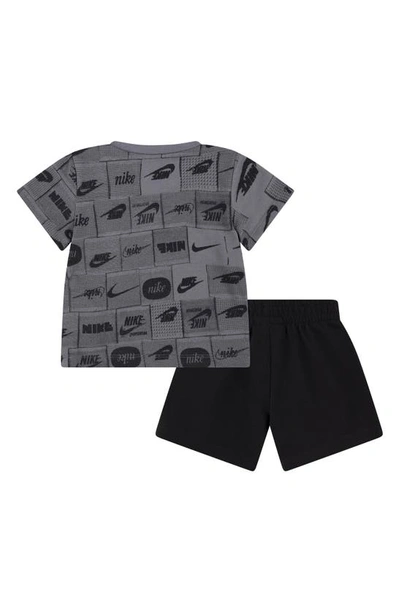 Nike Graphic T-shirt & Shorts Set In Black
