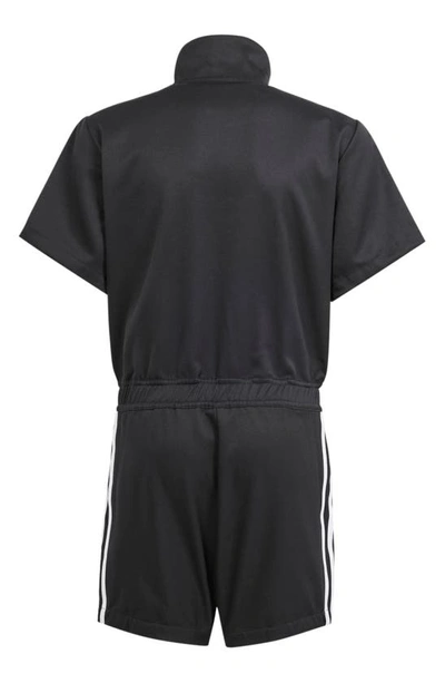 Shop Adidas Originals Kids' 3-stripes Recycled Polyester Romper In Black