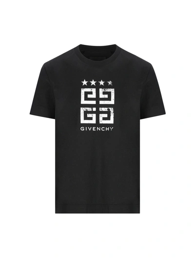 Shop Givenchy 4g Stars Slim Cotton T-shirt In Black