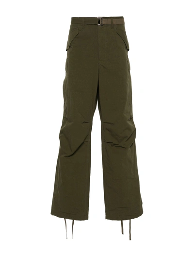 Shop Sacai Cargo Pants In Green