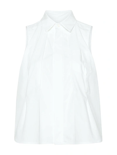 Shop Sacai Cotton Poplin Shirt In White