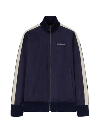 Shop Palm Angels Sports Jacket With Embroidery In Blue