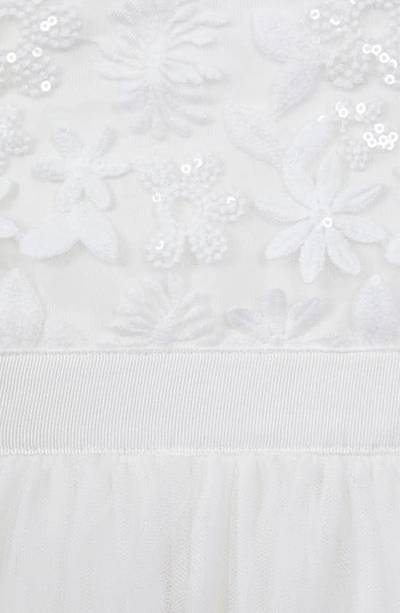 Shop Reiss Kids' Rocha Floral Appliqué Dress In Ivory