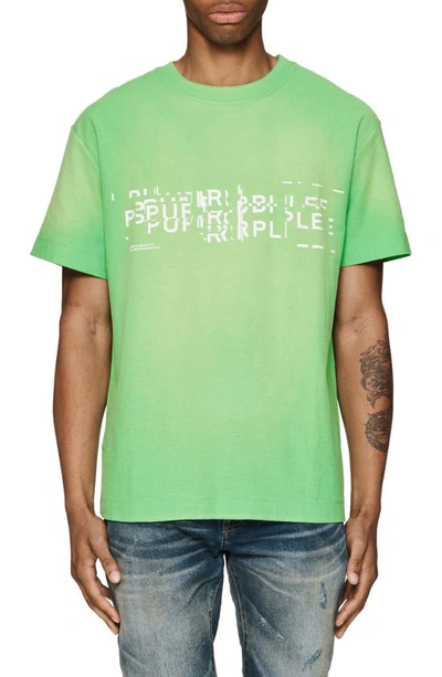 Shop Purple Brand Shattered Logo Graphic T-shirt In Green