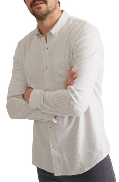 Shop Marine Layer California Stripe Oxford Cotton Button-down Shirt In Grey Stripe