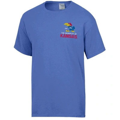 Shop Comfort Wash Royal Kansas Jayhawks Vintage Logo T-shirt