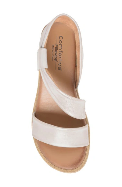 Shop Comfortiva Marcy Wedge Sandal In Champagne