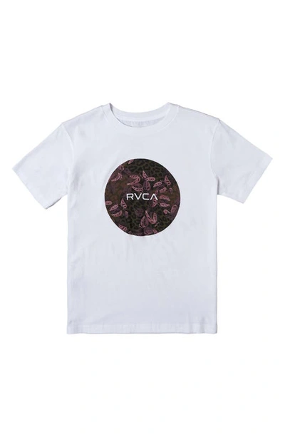 Shop Rvca Kids' Motors Cotton Graphic T-shirt In White