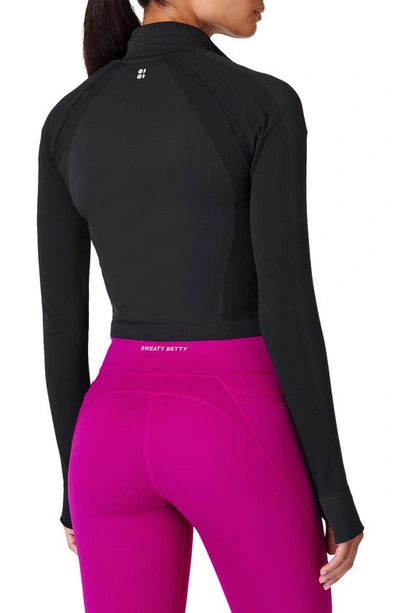 Shop Sweaty Betty Athlete Seamless Front Zip Jacket In Black