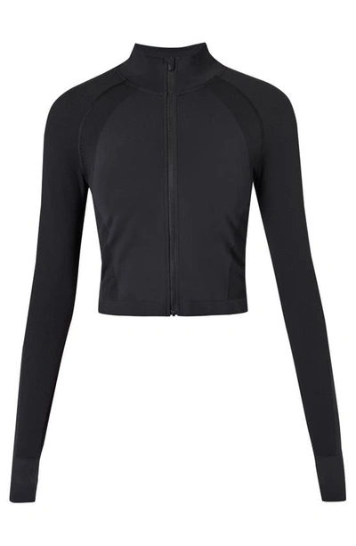 Shop Sweaty Betty Athlete Seamless Front Zip Jacket In Black