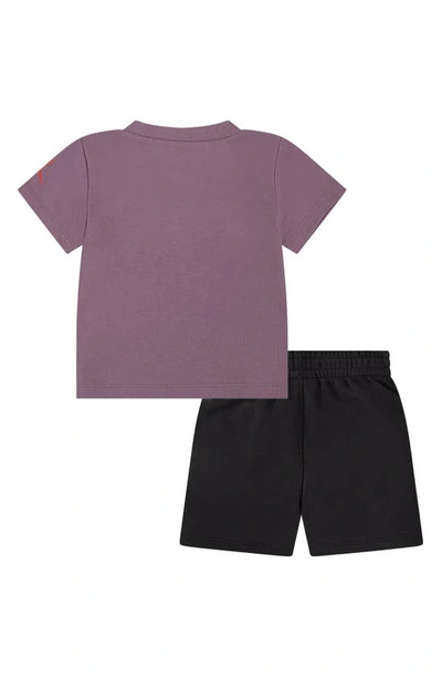 Shop Jordan Flight Graphic T-shirt & Sweat Shorts Set In Off Noir