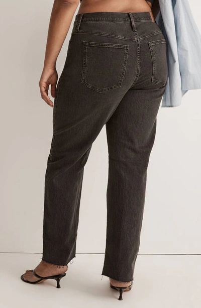 Madewell High Rise Raw Hem Straight Leg Jeans In Lunar Wash In Lunar Wash