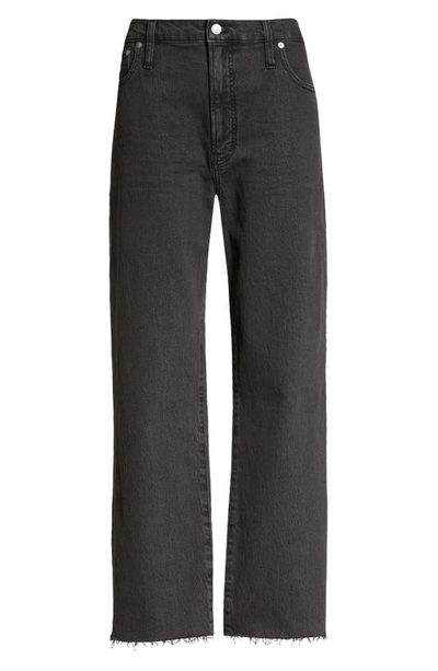Madewell High Rise Raw Hem Straight Leg Jeans In Lunar Wash In Lunar Wash