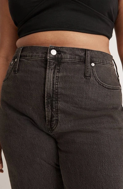 Madewell High Rise Raw Hem Straight Leg Jeans In Lunar Wash In Lunar Wash