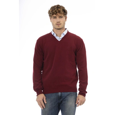 Shop Sergio Tacchini Burgundy Wool Sweater
