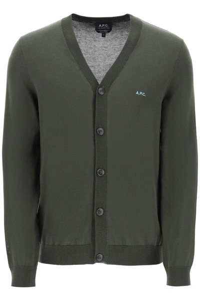 Shop Apc A.p.c. Cotton Curtis Cardigan For In Green