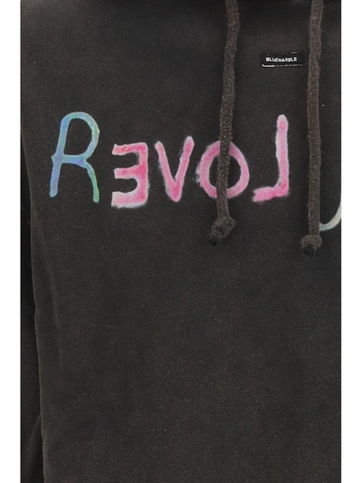 Shop Bluemarble Revolution Cotton Hoodie In Black