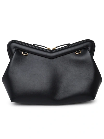 Shop Mansur Gavriel Black Leather 'frame' Bag