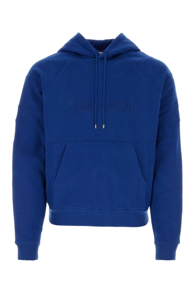 Shop Saint Laurent Sweatshirts In Bleu