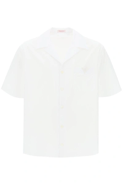 Shop Valentino Garavani "v Detail Bowling Shirt With V- In White
