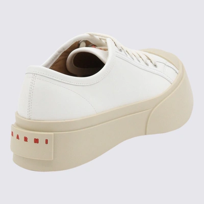 Shop Marni White Leather Pablo Sneakers In Lily White