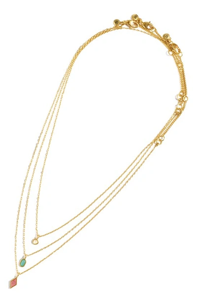 Shop Madewell Valley Stone 3-piece Necklace Set In Gold/ Rhondite