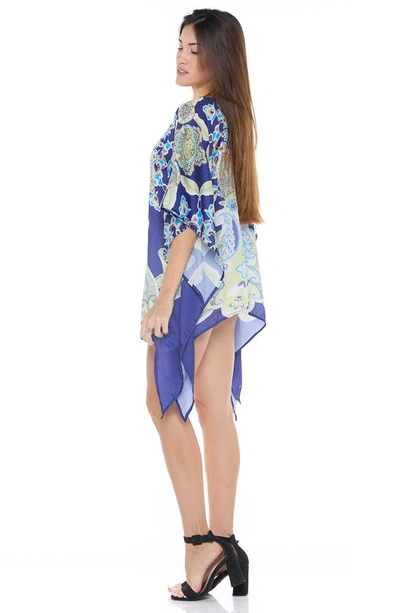 Shop Ranee's Patterned Cover-up Top In Blue