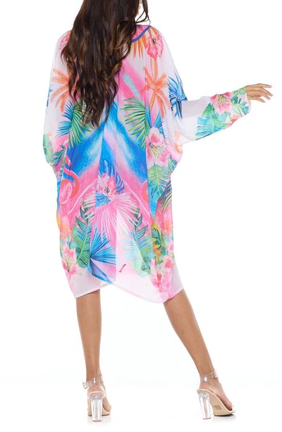 Ranee's Flamingo Pocket Cover-up Duster In Blue