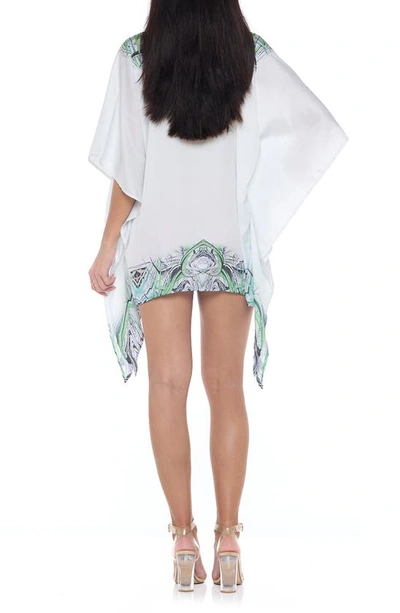 Ranee's Border Print Cover-up Top In White