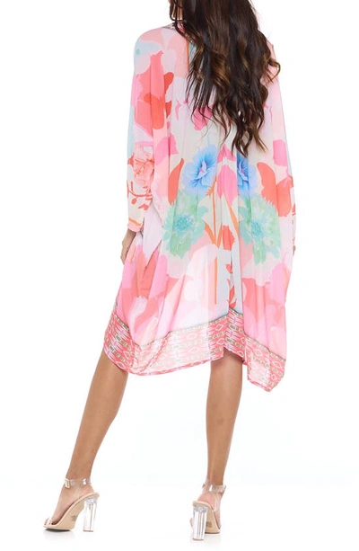 Ranee's Pink Floral Print Pocket Cover-up Duster In Pink